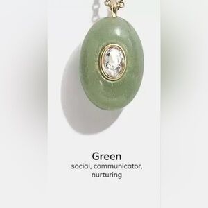 Semi Precious Natural Green Stone Pendant Necklace